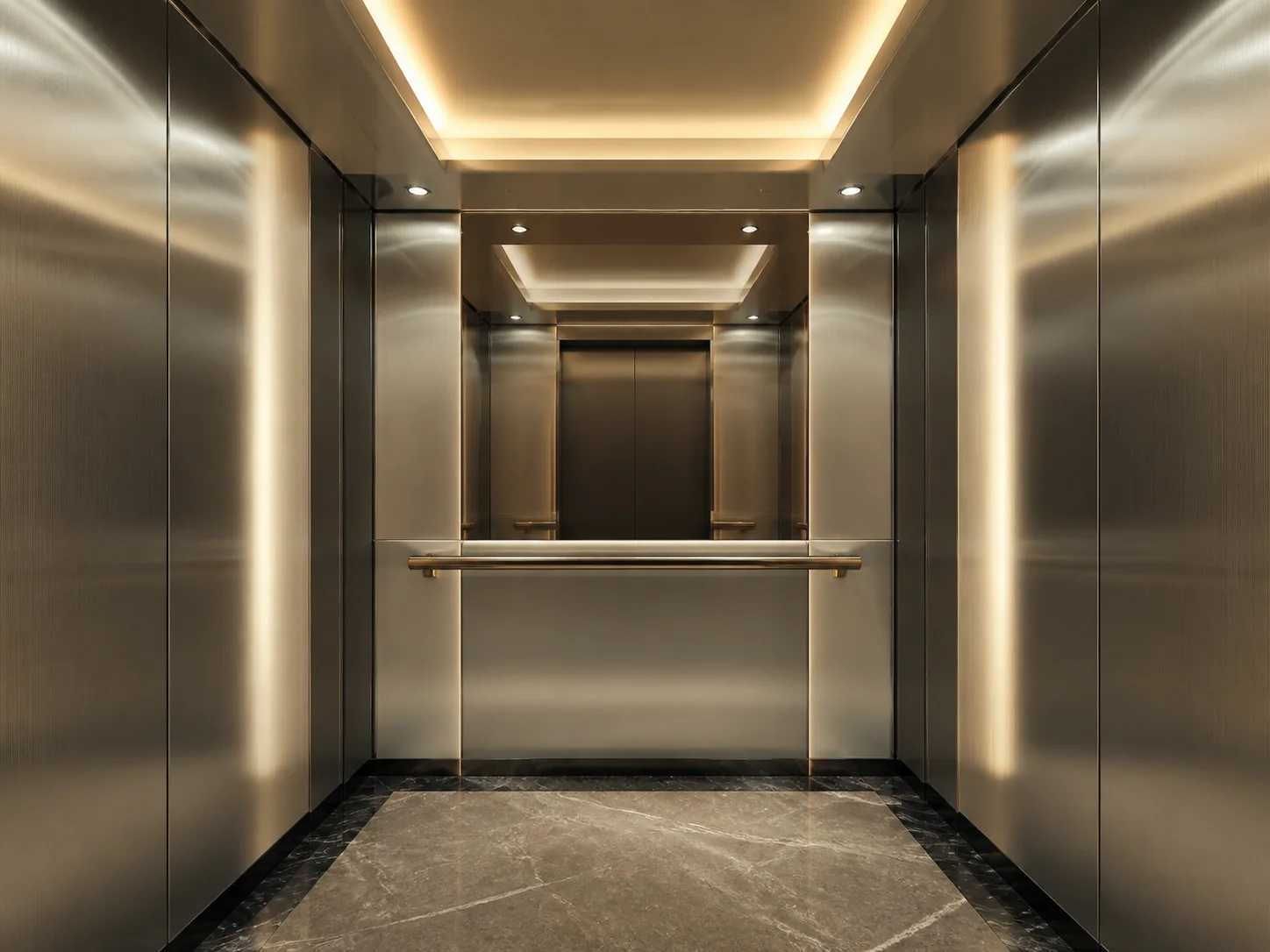 Luxury elevator cabin interior finish