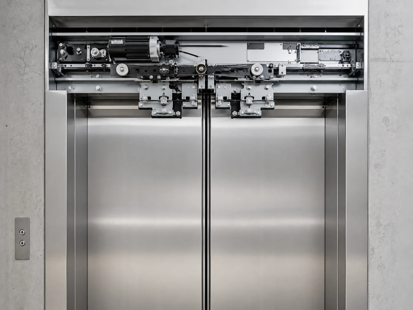 Manually operated goods lift with a collapsible gate door