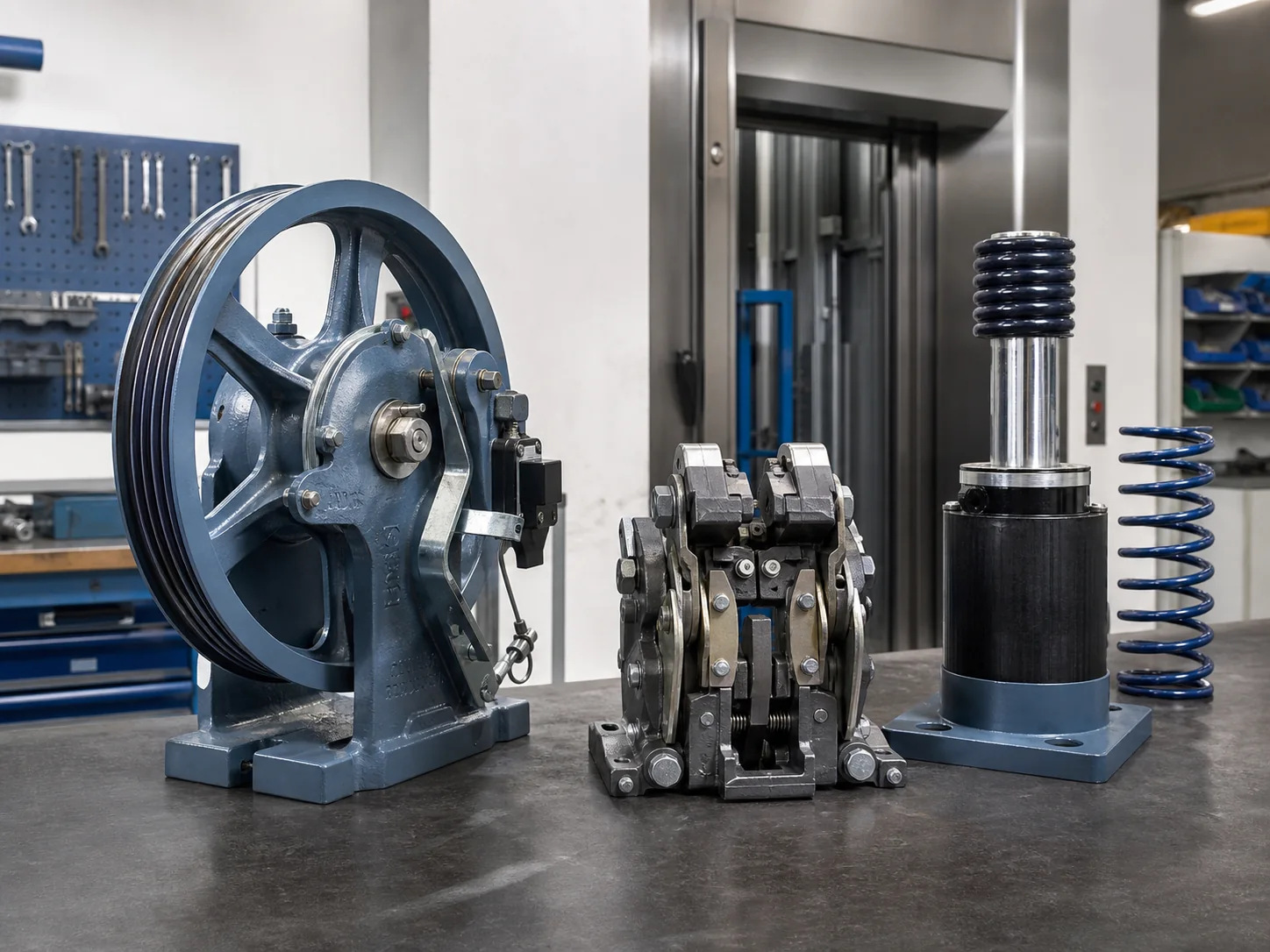 Elevator safety devices including governor and safety gear